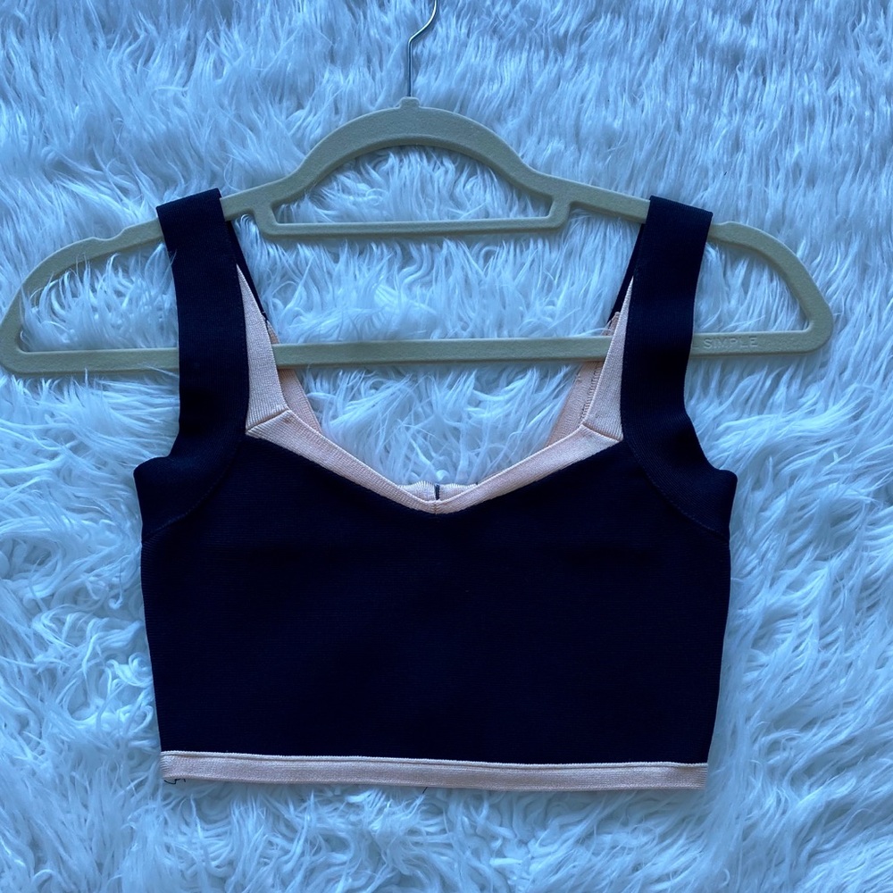 Marciano Black and Tan bandaged crop top